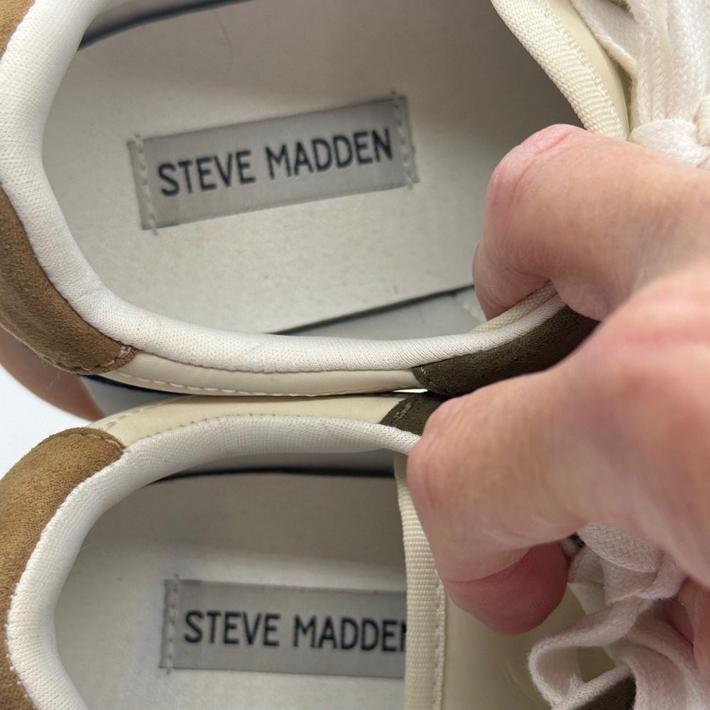 Steve Madden Sneakers Womens 11 Multi Colorblock Leather Suede Retro Platform - Picture 8 of 9